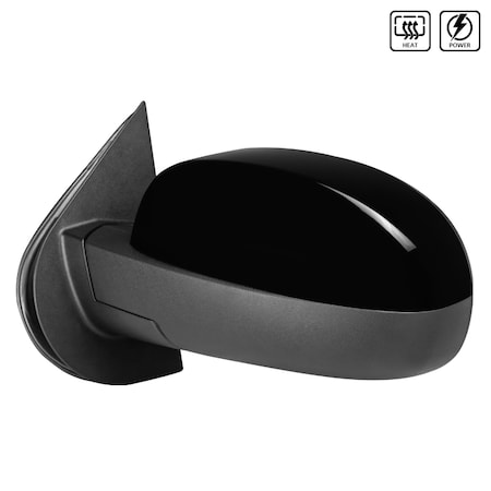 Spec-D Tuning Chevy Silverado Left Towing Mirror Power Heated- Glossy Black 07-13 RMV-SIV07AHP-FS-L